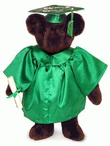 15" Graduation Bear (Green Gown)