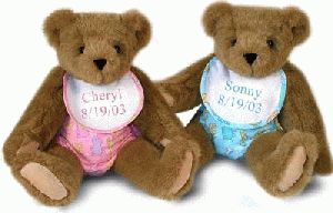 15" Twin Boy and Girl Bears